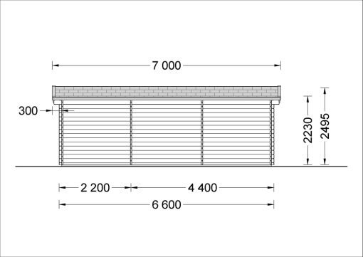 Attefallshus ELEONORA (44 mm), 6.6×3 m, 20 m²