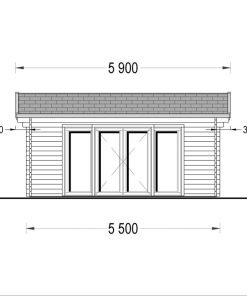 Attefallshus MIA (44 mm), 5.5×5.5 m, 30 m²