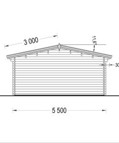 Attefallshus MIA (44 mm), 5.5×5.5 m, 30 m²