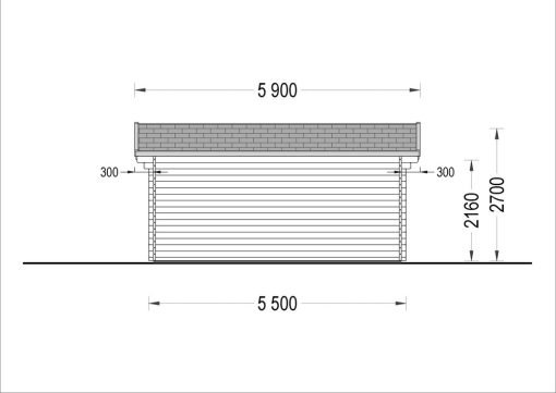 Attefallshus MIA (44 mm), 5.5×5.5 m, 30 m²