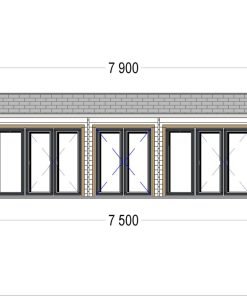 Attefallshus MARION (44 mm), 7.5×4 m, 30 m²