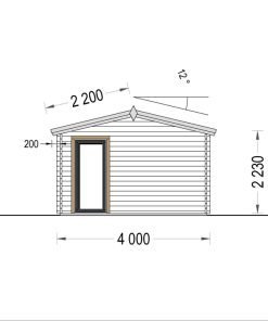 Attefallshus MARION (44 mm), 7.5×4 m, 30 m²