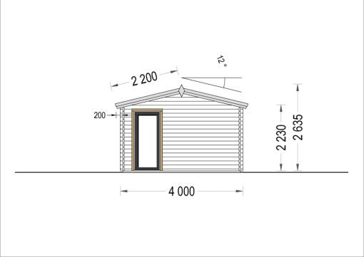 Attefallshus MARION (44 mm), 7.5×4 m, 30 m²