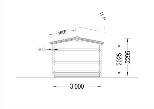 Trädgårdsbod ADAM (44 mm), 3×3 m