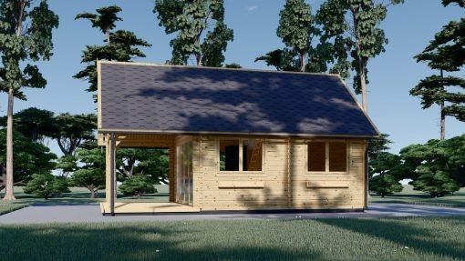 Attefallshus AGATA 39 m² (44 mm + 19 mm träbeklädnad)