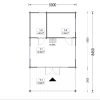 Attefallshus AGATA 39 m² (44 mm + 19 mm träbeklädnad)