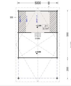 Attefallshus AGATA 39 m² (44 mm + 19 mm träbeklädnad)