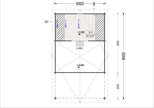Attefallshus AGATA 39 m² (44 mm + 19 mm träbeklädnad)