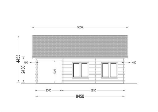 AtteAttefallshus AGATA 39 m² (44 mm + 19 mm träbeklädnad)fallshus AGATA 39 m² (34 mm + 19 mm träbeklädnad) 