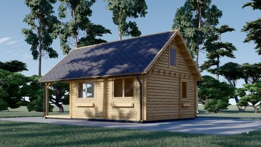 Attefallshus AGATA 39 m² (44 mm + 19 mm träbeklädnad)