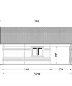 Attefallshus AGATA 39 m² (44 mm + 19 mm träbeklädnad)