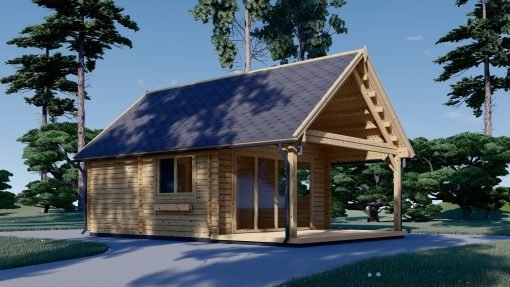 Attefallshus AGATA 39 m² (44 mm + 19 mm träbeklädnad)