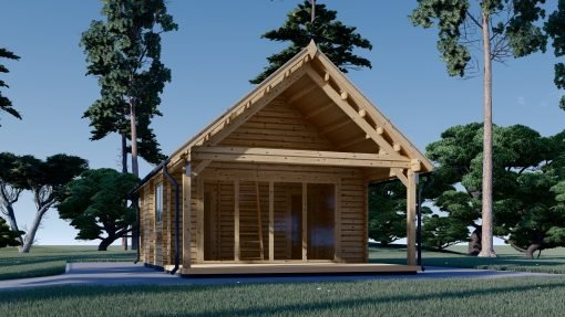 Attefallshus AGATA 39 m² (44 mm + 19 mm träbeklädnad)