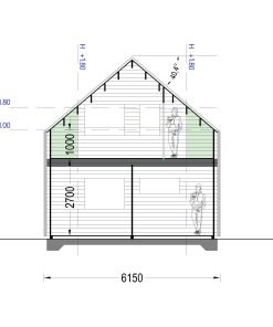 Timmerstuga ASTRID 120 m² (44 mm + 19 mm träbeklädnad)