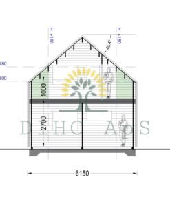 Timmerstuga ASTRID 120 m² (44 mm + 19 mm träbeklädnad)