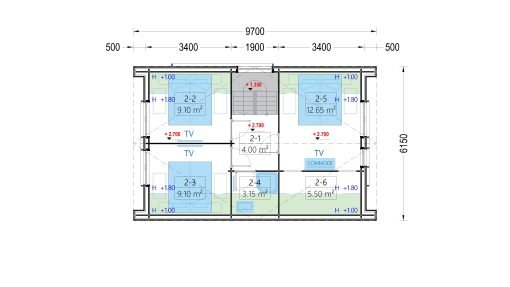 Timmerstuga ASTRID 120 m² (44 mm + 19 mm träbeklädnad)