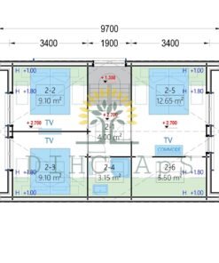 Timmerstuga ASTRID 120 m² (44 mm + 19 mm träbeklädnad)