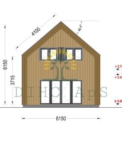 Timmerstuga ASTRID 120 m² (44 mm + 19 mm träbeklädnad)