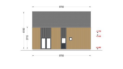 Timmerstuga ASTRID 120 m² (44 mm + 19 mm träbeklädnad)