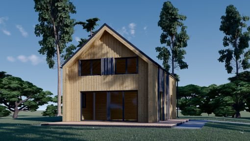 Timmerstuga ASTRID 120 m² (44 mm + 19 mm träbeklädnad)