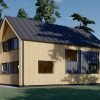 Timmerstuga ASTRID 120 m² (44 mm + 19 mm träbeklädnad)