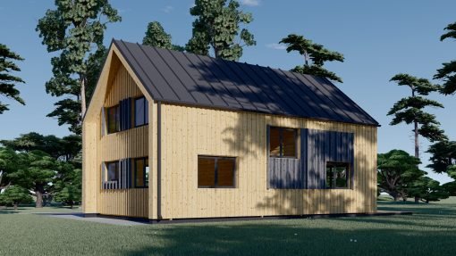 Timmerstuga ASTRID 120 m² (44 mm + 19 mm träbeklädnad)