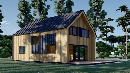 Timmerstuga ASTRID 120 m² (44 mm + 19 mm träbeklädnad)