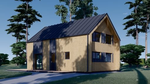 Timmerstuga ASTRID 120 m² (44 mm + 19 mm träbeklädnad)