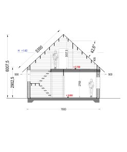Timmerstuga DORIS (44+44 mm), 80 m²