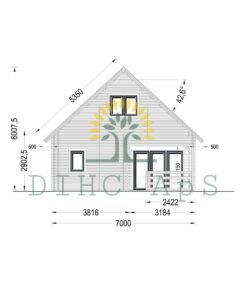 Timmerstuga DORIS (44+44 mm), 80 m²
