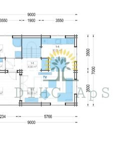 Timmerstuga DORIS (44+44 mm), 80 m²