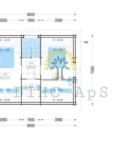 Timmerstuga DORIS (44+44 mm), 80 m²