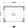 Friggebod EMMY 12 m² (34 mm + 19 mm träbeklädnad)