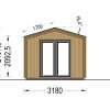 Friggebod EMMY 12 m² (34 mm + 19 mm träbeklädnad)