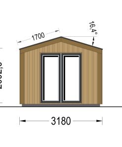 Friggebod EMMY 12 m² (34 mm + 19 mm träbeklädnad)