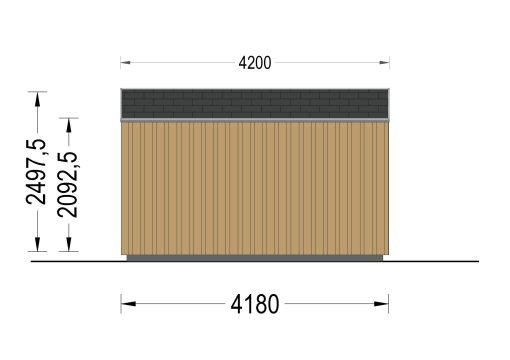 Friggebod EMMY 12 m² (34 mm + 19 mm träbeklädnad)
