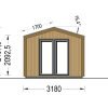 Friggebod EMMY 12 m² (34 mm + 19 mm träbeklädnad)