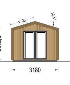 Friggebod EMMY 12 m² (34 mm + 19 mm träbeklädnad)