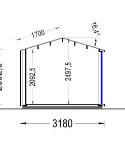 Friggebod EMMY 12 m² (34 mm + 19 mm träbeklädnad)