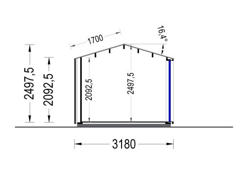 Friggebod EMMY 12 m² (34 mm + 19 mm träbeklädnad)