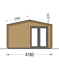 Attefallshus EMMY 20 m² (34 mm + 19 mm träbeklädnad)