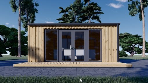 Attefallshus EMMY 20 m² (34 mm + 19 mm träbeklädnad)