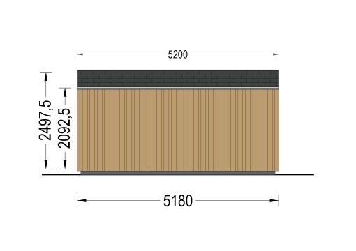 Attefallshus EMMY 20 m² (34 mm + 19 mm träbeklädnad)