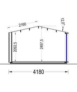 Attefallshus EMMY 20 m² (34 mm + 19 mm träbeklädnad)