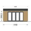 Attefallshus EMMY 20 m² (34 mm + 19 mm träbeklädnad)
