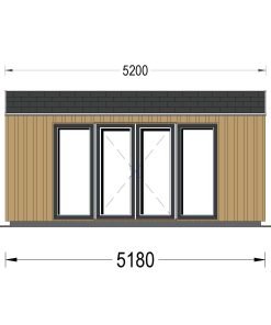 Attefallshus EMMY 20 m² (34 mm + 19 mm träbeklädnad)