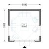 Attefallshus EMMY 25 m² (34 mm + 19 mm träbeklädnad)