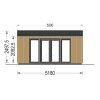 Attefallshus EMMY 25 m² (34 mm + 19 mm träbeklädnad)