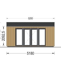 Attefallshus EMMY 25 m² (34 mm + 19 mm träbeklädnad)