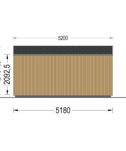 Attefallshus EMMY 25 m² (34 mm + 19 mm träbeklädnad)